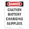 Signmission OSHA Danger Sign, 14" Height, Rigid Plastic, Portrait Caution Battery Charging Supplies, Portrait OS-DS-P-1014-V-2079 - alternate 1